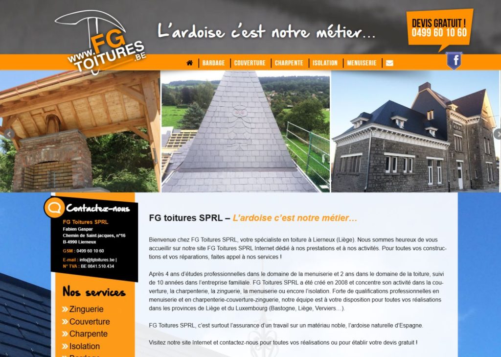 FG Toitures – Fabien Gaspar – Site web
