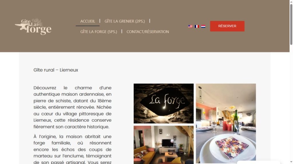 Gîte La Forge – Site web