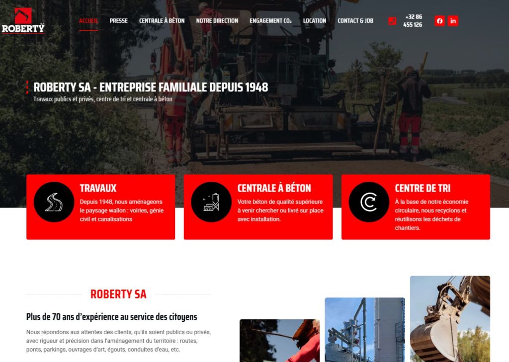 Roberty SA – Site web