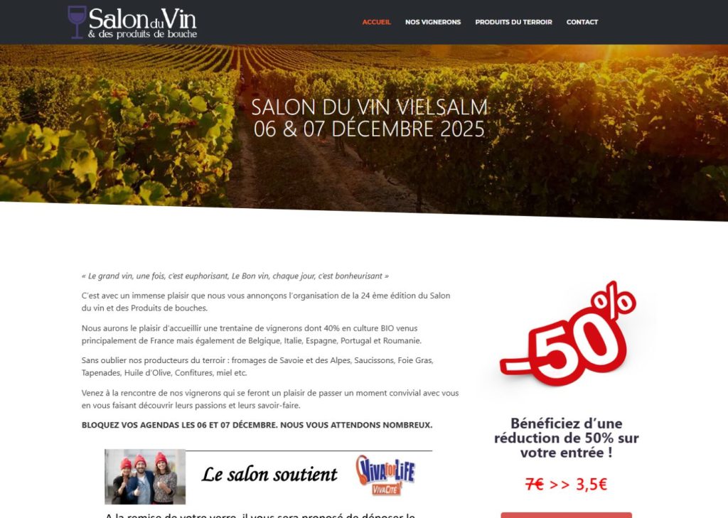 Salon du Vin de Vielsalm – Site web