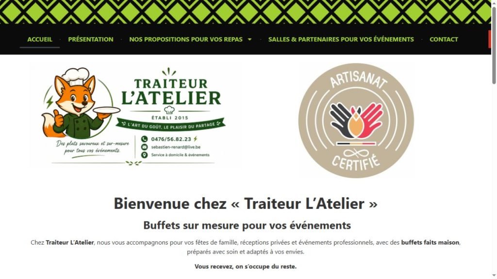 Traiteur L’Atelier – Sébastien Renard – Site web