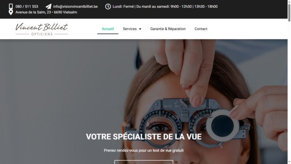 Vision Vincent Billiet – Site web