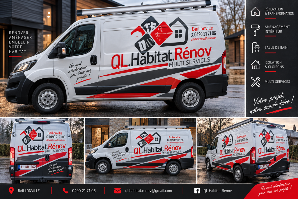 QL Habitat Rénov – Lettrage véhicule